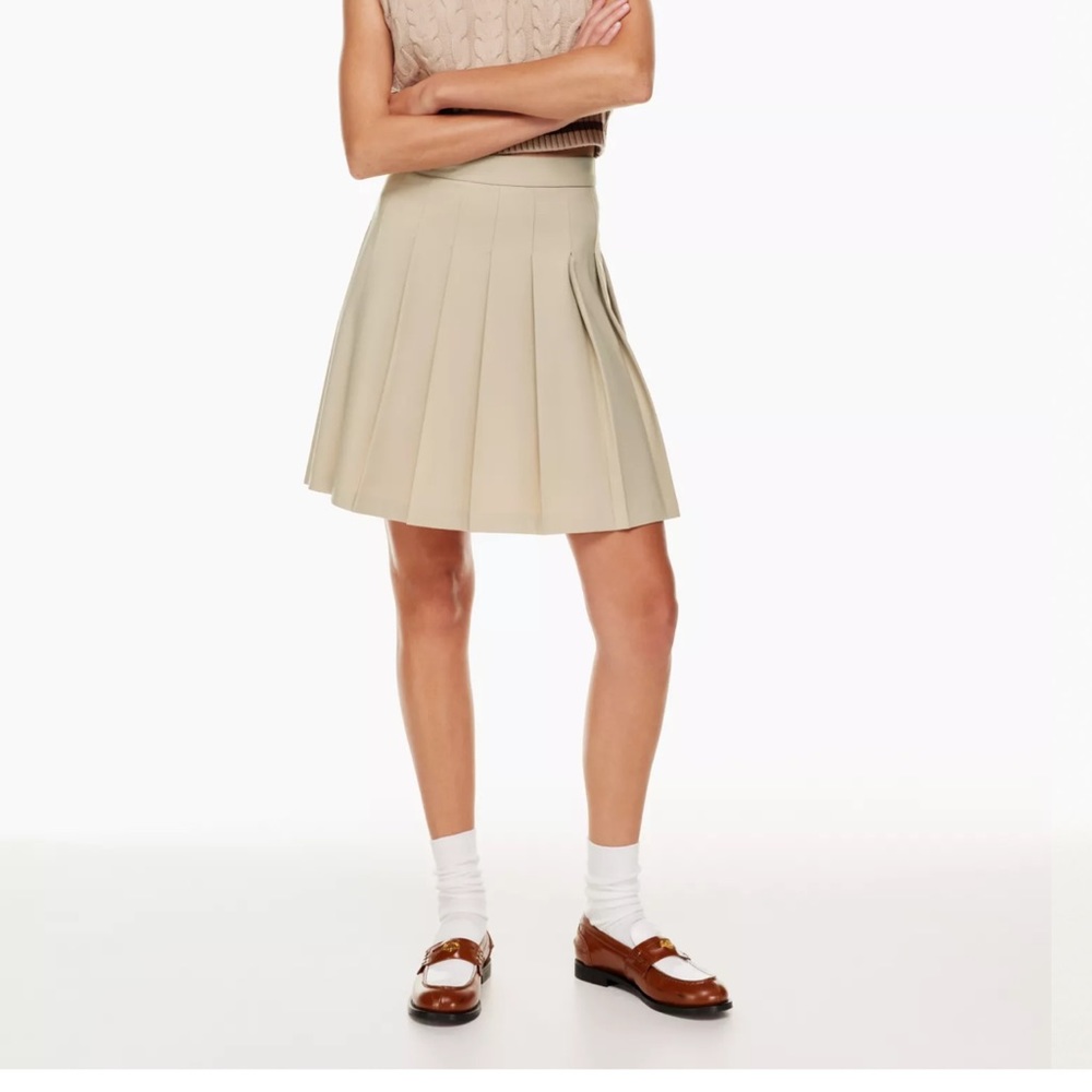 Aritzia Beige Midi Skirt